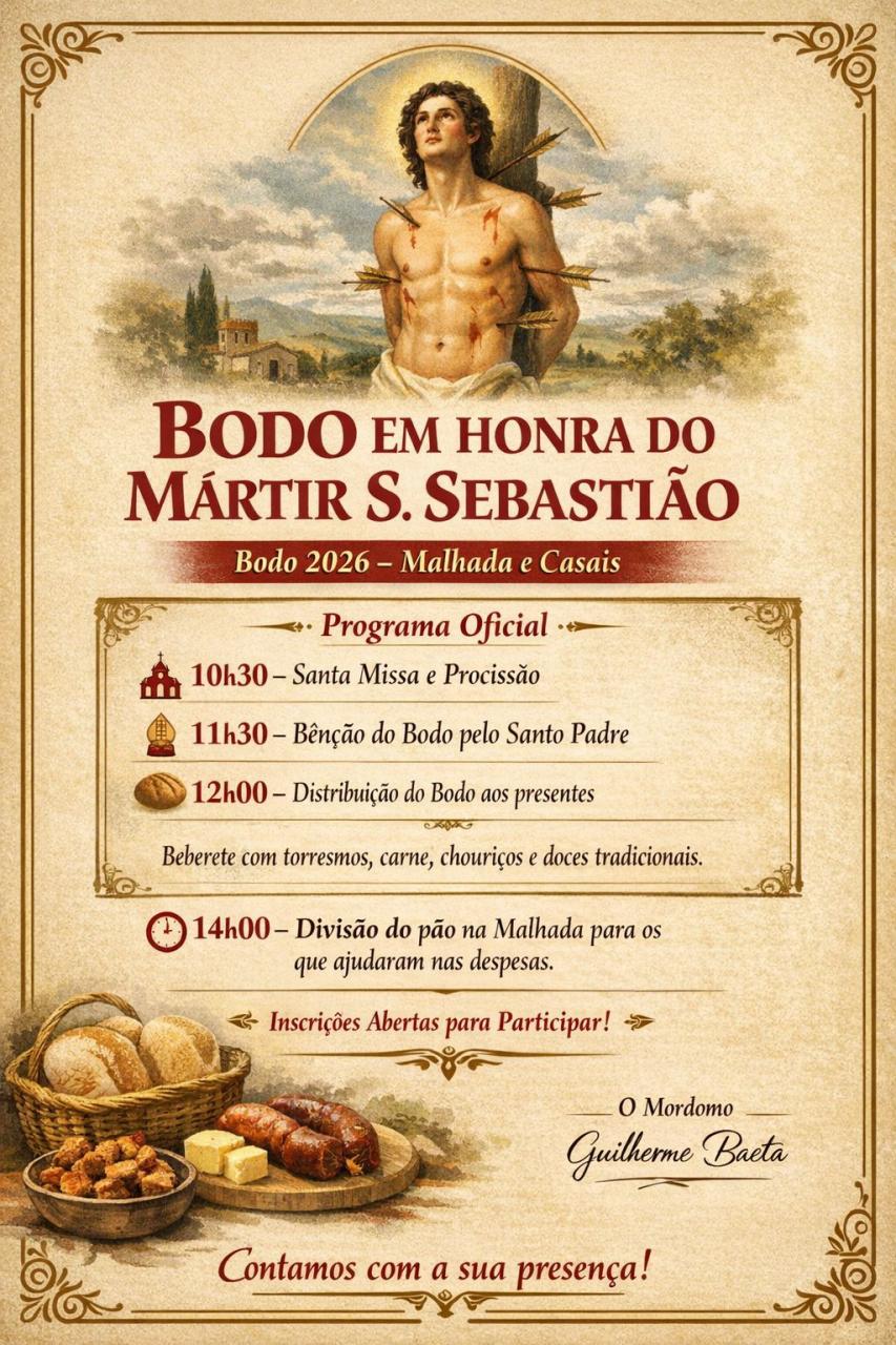 Bodo em Honra do M&aacute;rtir S. Sebasti&atilde;o - Colmeal